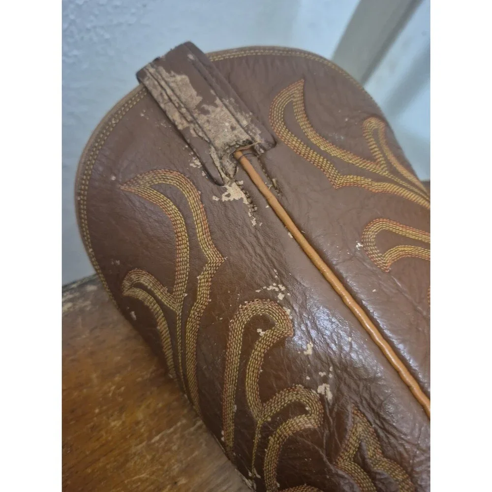 Vintage Tony Lama 8268 Men’s 13 Eel Skin Cowboy Boots Size 8.5D Black Label USA